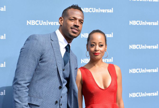 Marlon Wayans and Essence Atkins attend the NBCUniversal 2016 Upfront Presentation on May 16, 2016 in New York, New York.